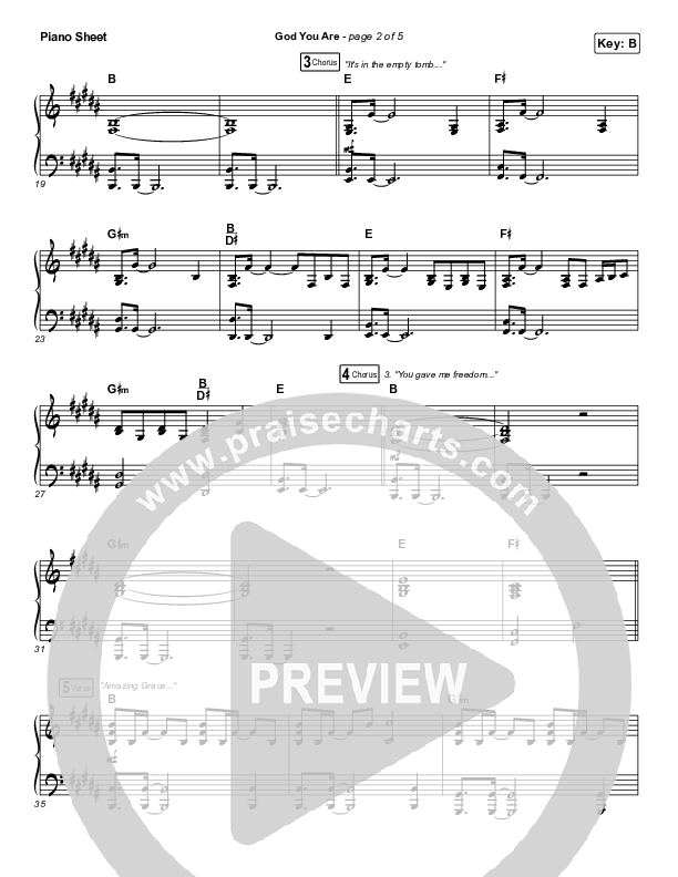 God You Are Piano Sheet (We Are Messengers / Josh Baldwin)