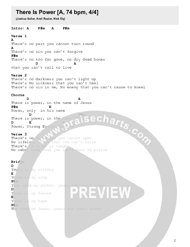 There Is Power Chord Chart (Joshua Seller)
