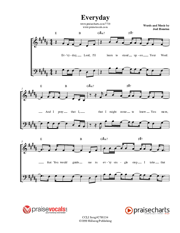 Everyday Lead Sheet (PraiseVocals)