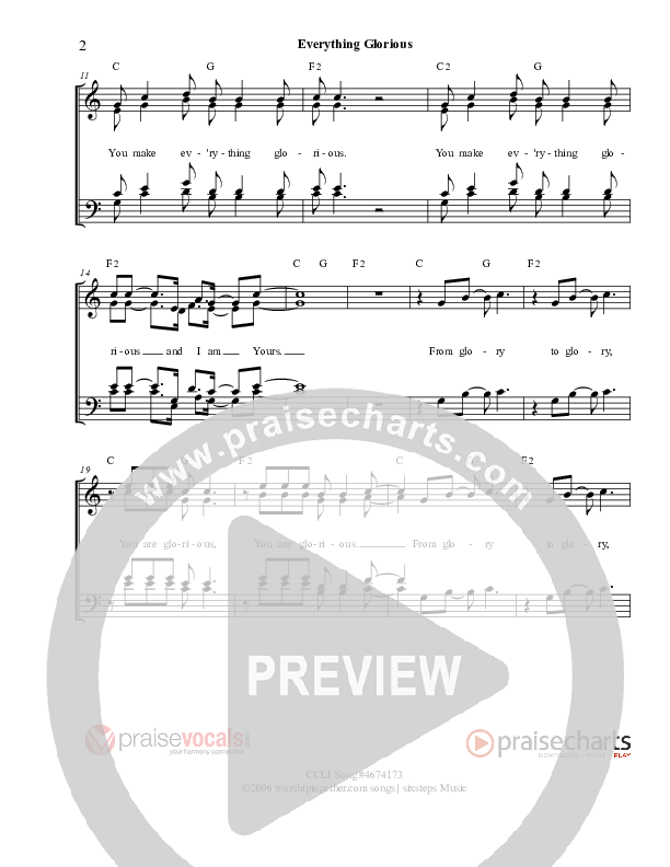 Everything Glorious Lead Sheet (PraiseVocals)