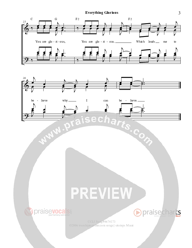 Everything Glorious Lead Sheet (PraiseVocals)