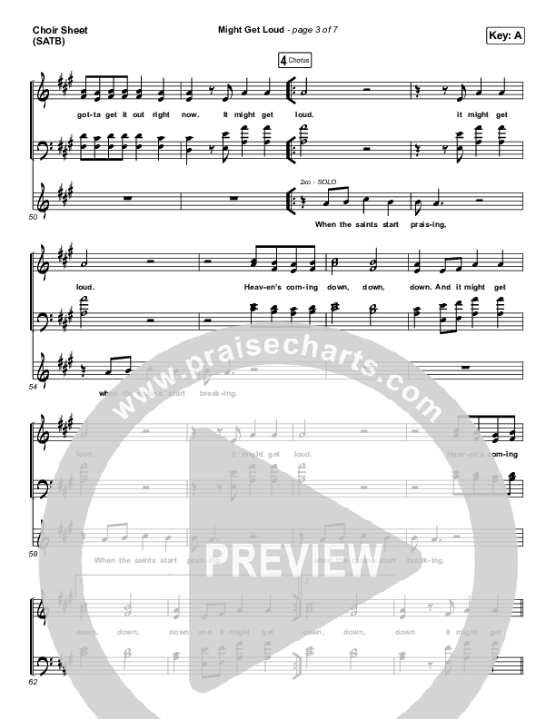 Might Get Loud Choir Sheet (SATB) (Elevation Worship / Chris Brown / Brandon Lake / Tiffany Hudson)