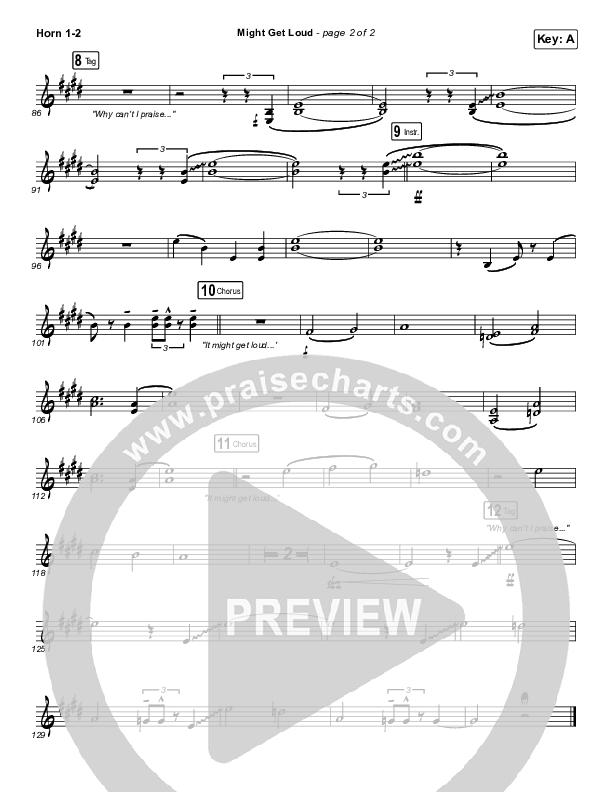 Might Get Loud French Horn 1/2 (Elevation Worship / Chris Brown / Brandon Lake / Tiffany Hudson)