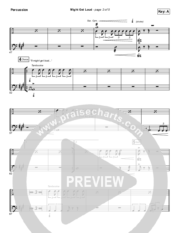 Might Get Loud Percussion (Elevation Worship / Chris Brown / Brandon Lake / Tiffany Hudson)