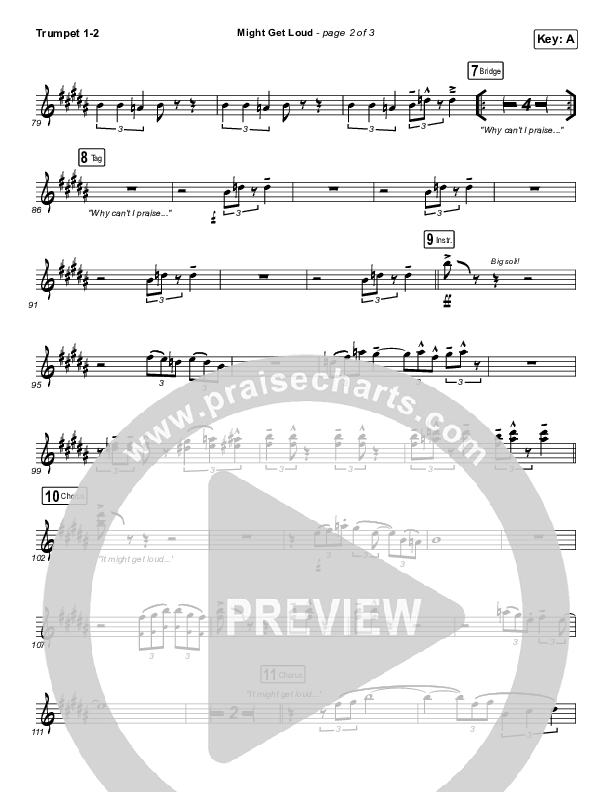 Might Get Loud Trumpet 1,2 (Elevation Worship / Chris Brown / Brandon Lake / Tiffany Hudson)