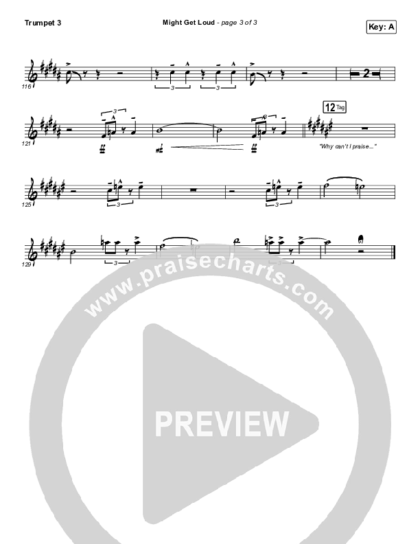 Might Get Loud Trumpet 3 (Elevation Worship / Chris Brown / Brandon Lake / Tiffany Hudson)