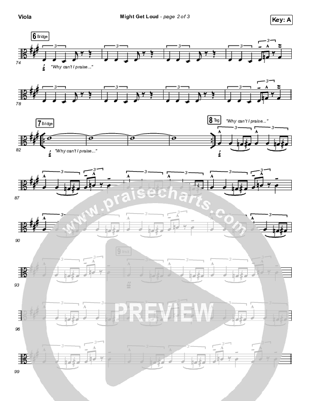 Might Get Loud Viola (Elevation Worship / Chris Brown / Brandon Lake / Tiffany Hudson)