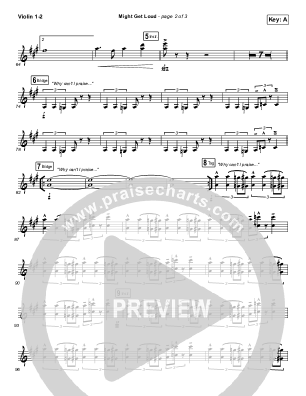 Might Get Loud Violin 1/2 (Elevation Worship / Chris Brown / Brandon Lake / Tiffany Hudson)