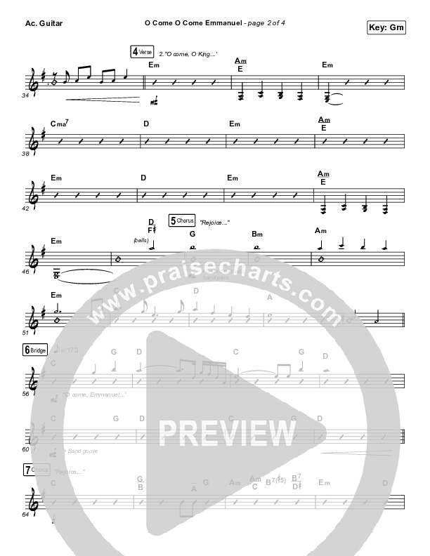 O Come O Come Emmanuel Acoustic Guitar (Central Live)