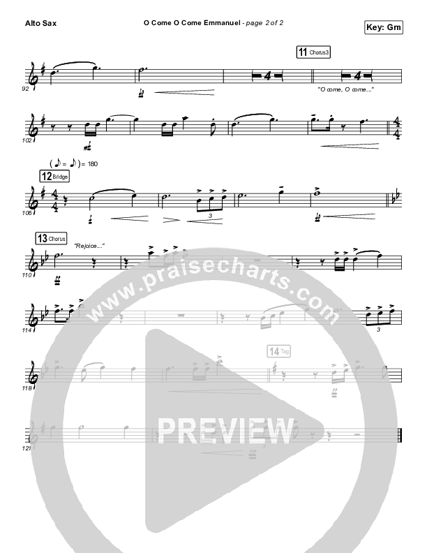 O Come O Come Emmanuel Alto Sax (Central Live)