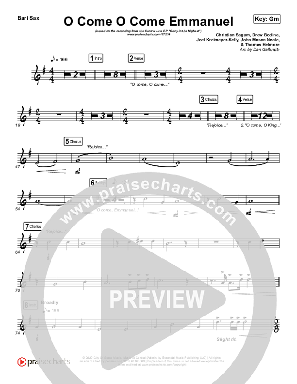 O Come O Come Emmanuel Bari Sax (Central Live)