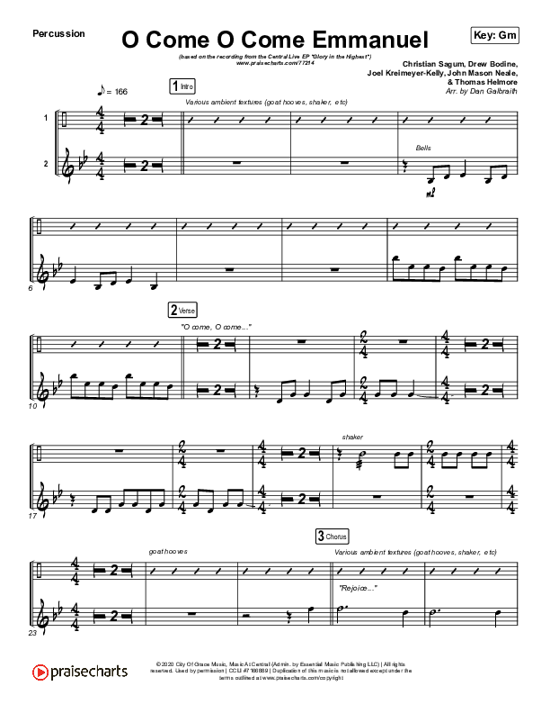 O Come O Come Emmanuel Percussion (Central Live)