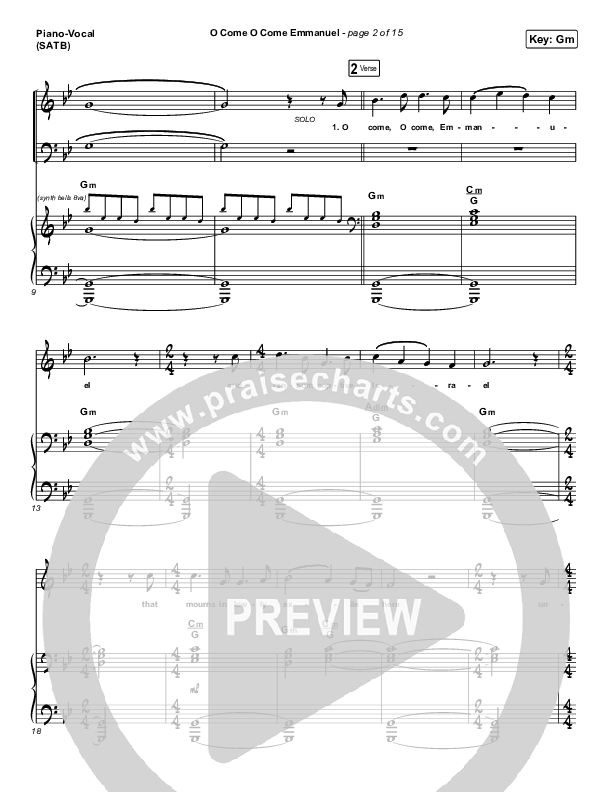 O Come O Come Emmanuel Piano/Vocal & Lead (Central Live)