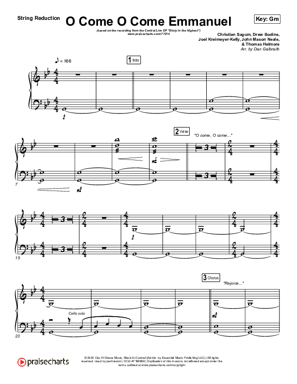 O Come O Come Emmanuel String Pack (Central Live)