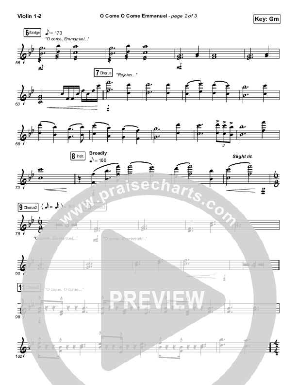 O Come O Come Emmanuel Violin 1/2 (Central Live)