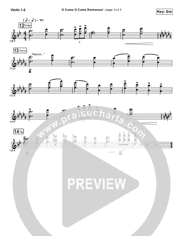 O Come O Come Emmanuel Violin 1/2 (Central Live)