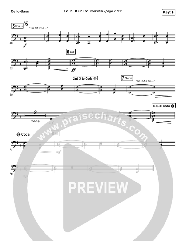 Go Tell It On The Mountain Cello/Bass (Central Live)