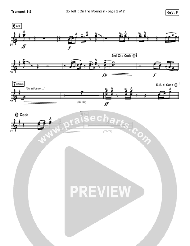 Go Tell It On The Mountain Trumpet 1,2 (Central Live)