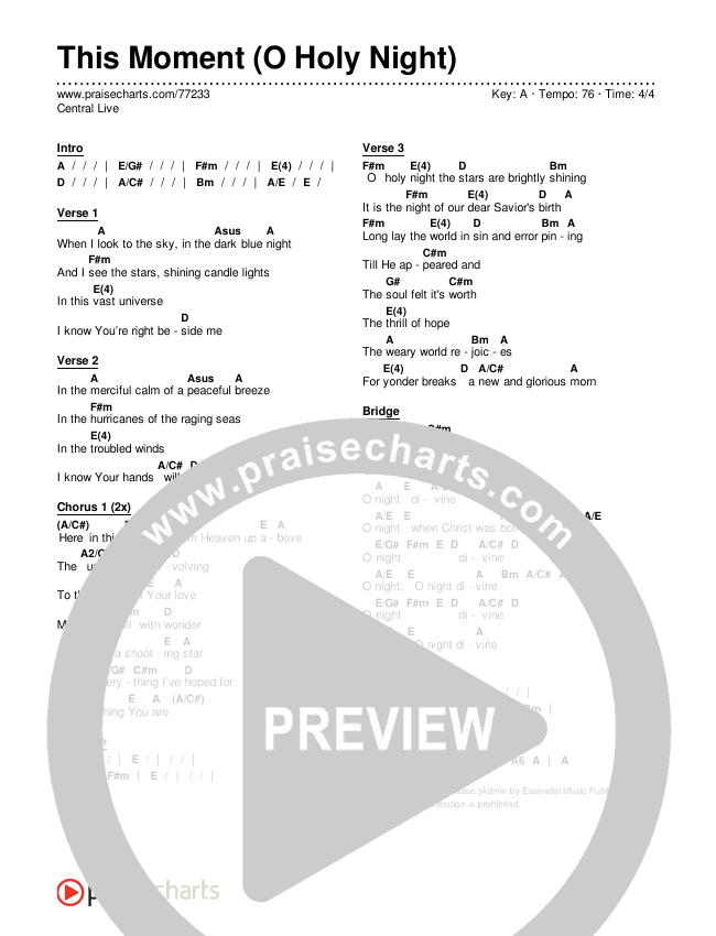 This Moment (O Holy Night) Chords & Lyrics (Central Live)