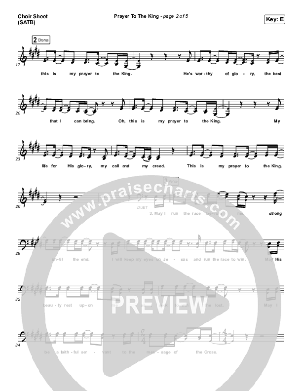 Prayer To The King Choir Sheet (SATB) (Highlands Worship)