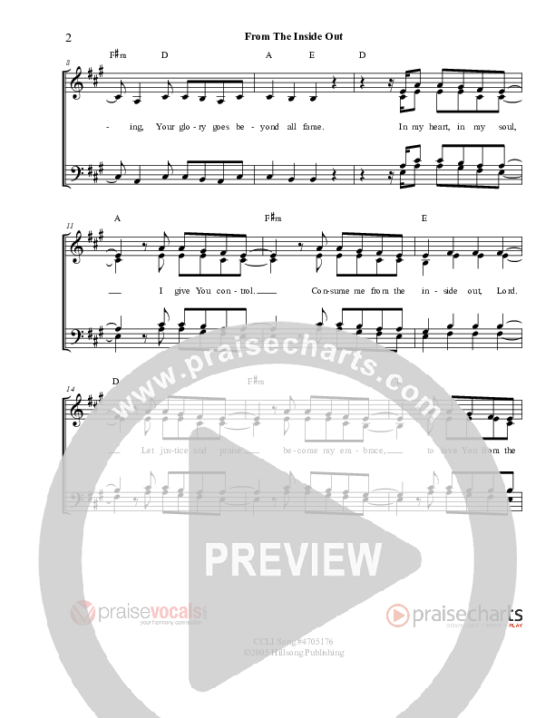 From The Inside Out Lead Sheet (SAT) (PraiseVocals)