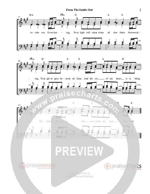 From The Inside Out Lead Sheet (SAT) (PraiseVocals)