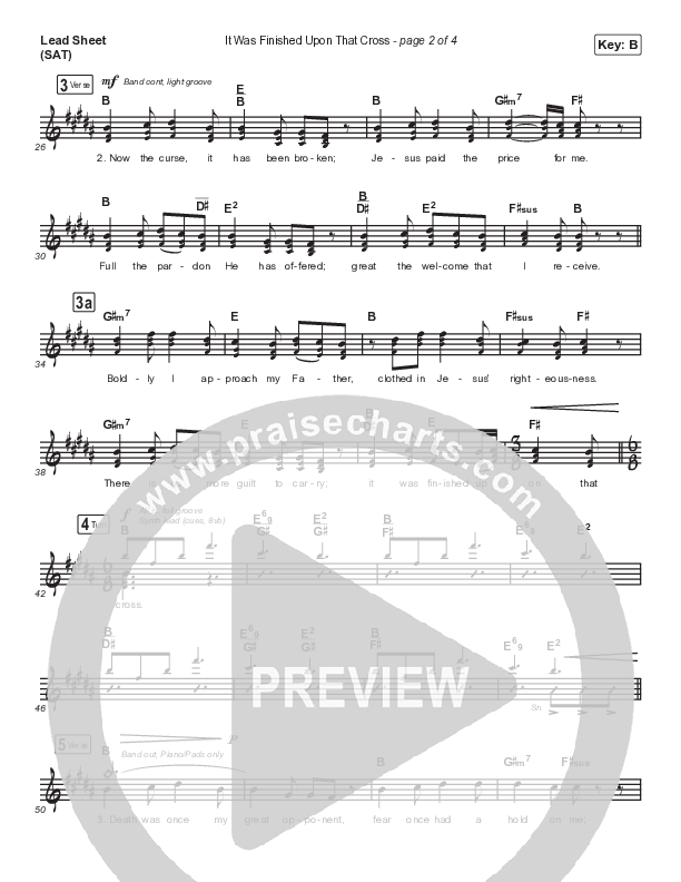 It Was Finished Upon That Cross Lead Sheet (SAT) (The Worship Initiative)