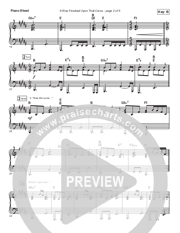 It Was Finished Upon That Cross Piano Sheet (The Worship Initiative)