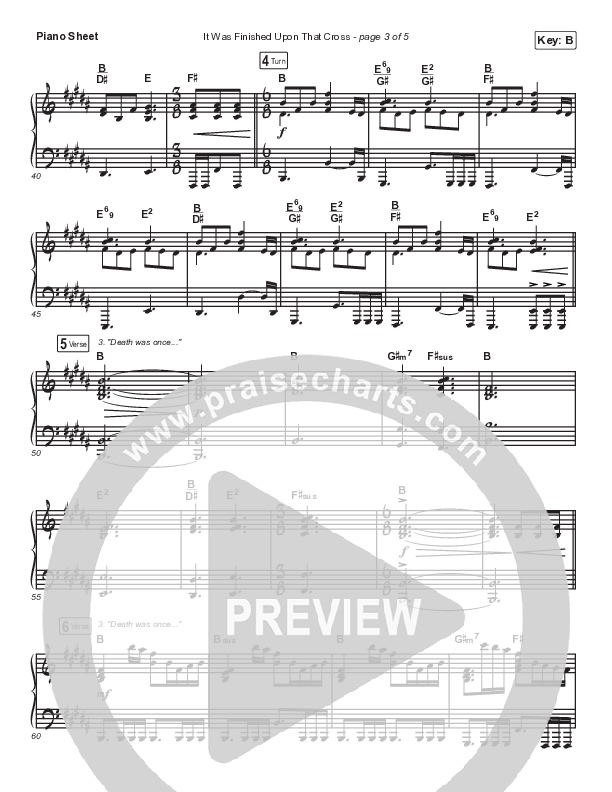 It Was Finished Upon That Cross Piano Sheet (The Worship Initiative)