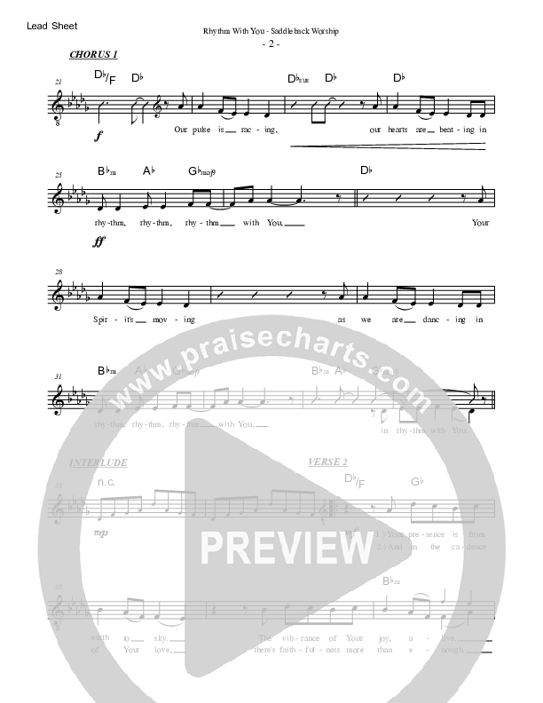 Rhythm With You Lead Sheet Melody (Saddleback Worship)