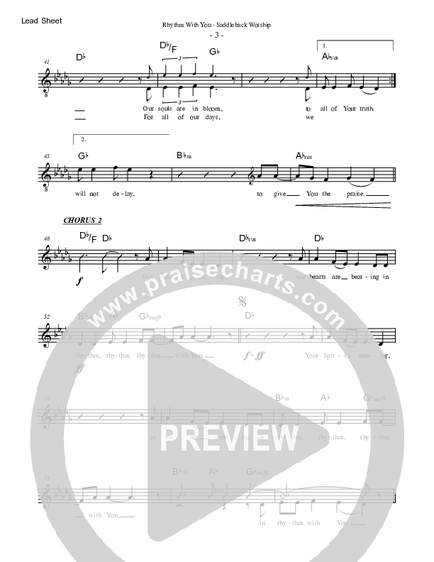 Rhythm With You Lead Sheet Melody (Saddleback Worship)