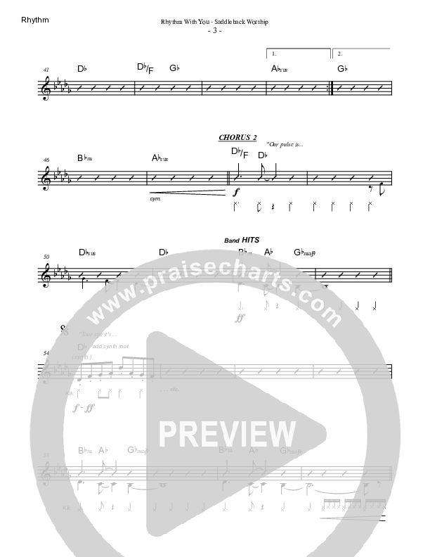 Rhythm With You Rhythm Chart (Saddleback Worship)