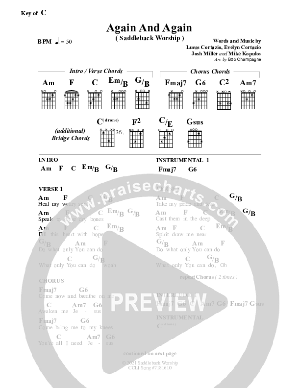 Again & Again Chord Chart (Saddleback Worship)