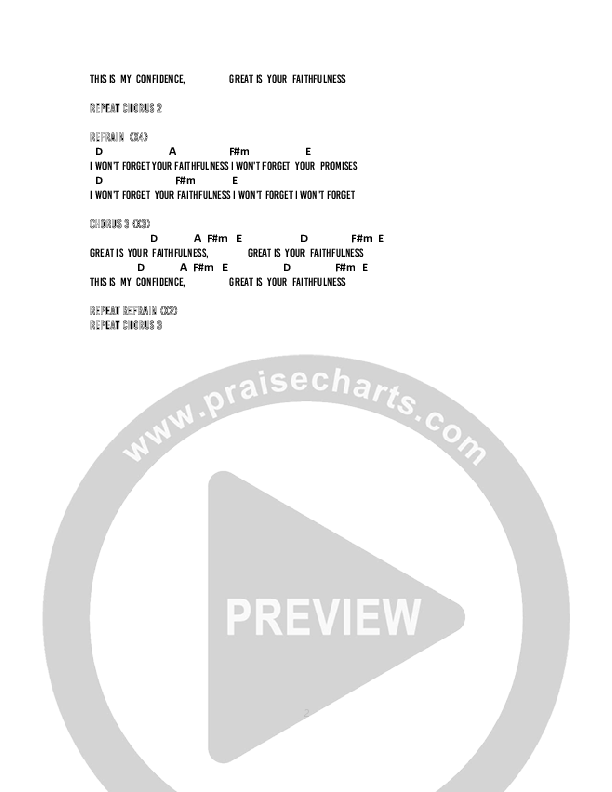 Great Is Your Faithfulness Chord Chart (The New Sound Is Family)