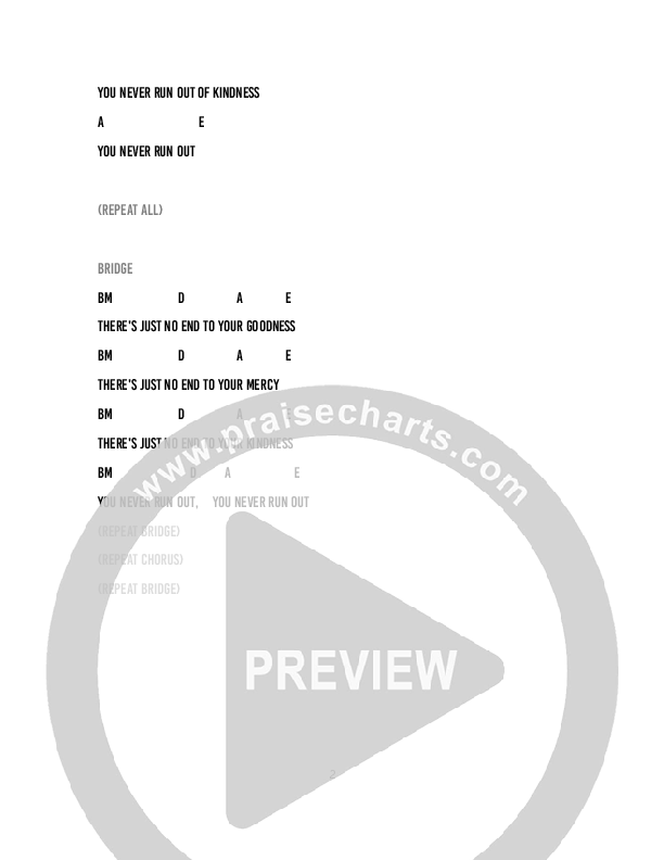 You Never Run Out Chord Chart (The New Sound Is Family)