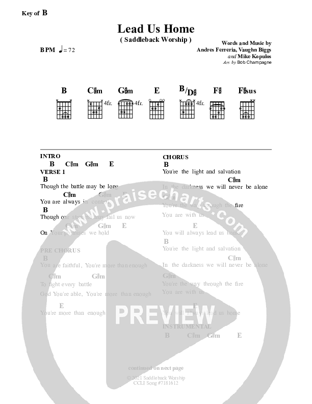 Lead Us Home Chord Chart (Saddleback Worship)