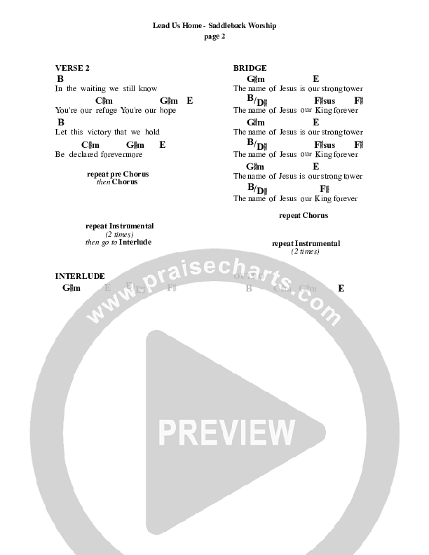 Lead Us Home Chord Chart (Saddleback Worship)