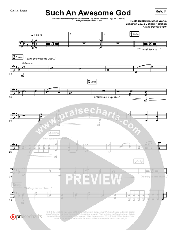 Such An Awesome God Cello/Bass (Maverick City Music)