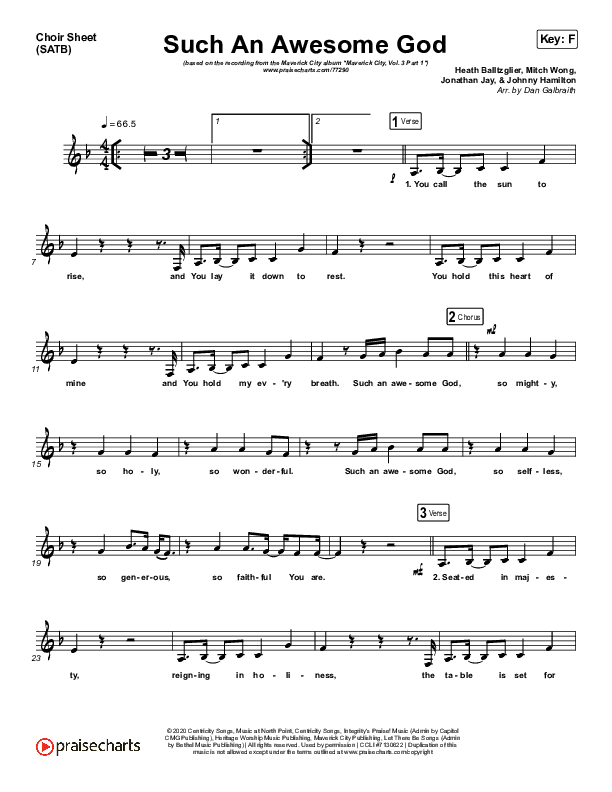 Such An Awesome God Choir Sheet (SATB) (Maverick City Music)