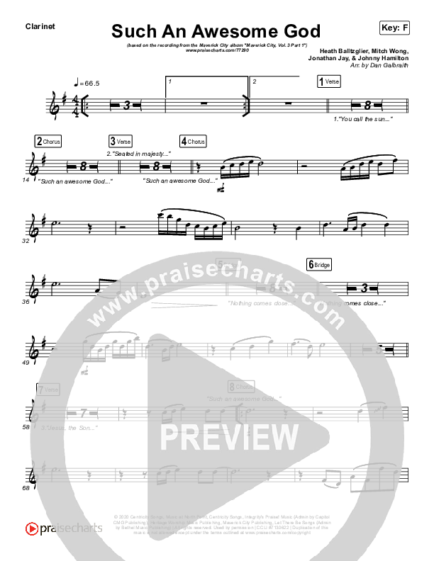 Such An Awesome God Clarinet (Maverick City Music)