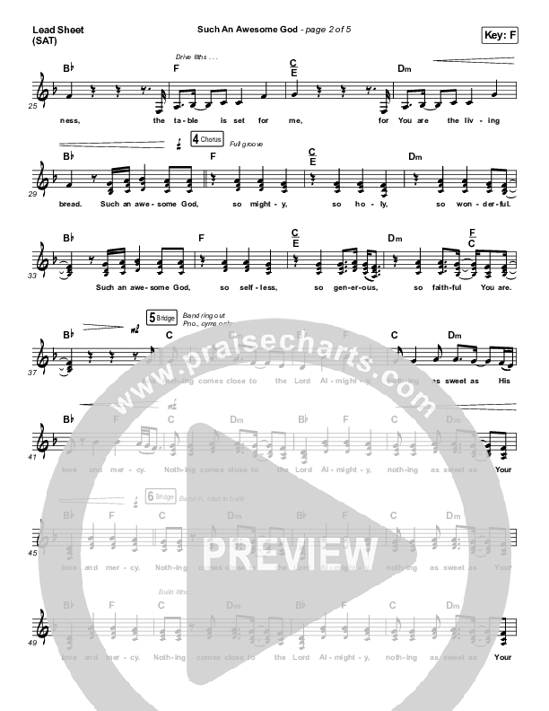 Such An Awesome God Lead Sheet (SAT) (Maverick City Music)