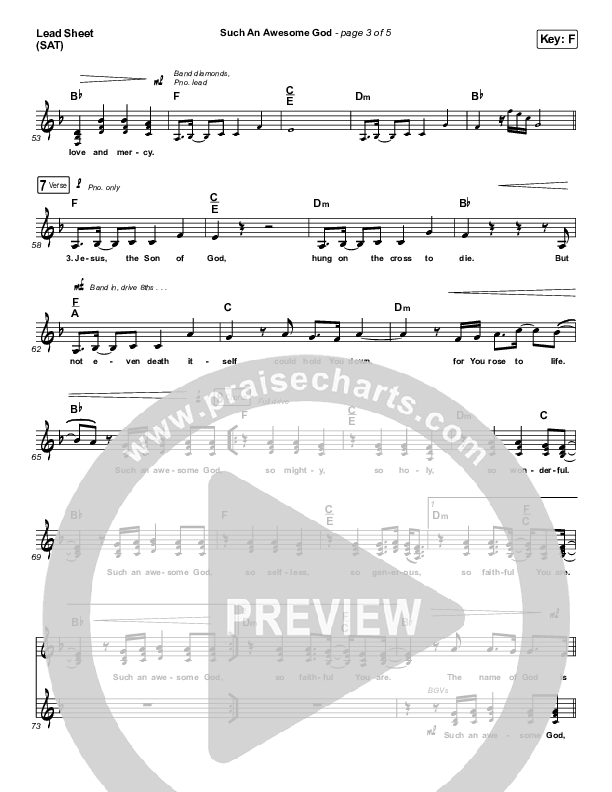 Such An Awesome God Lead Sheet (SAT) (Maverick City Music)