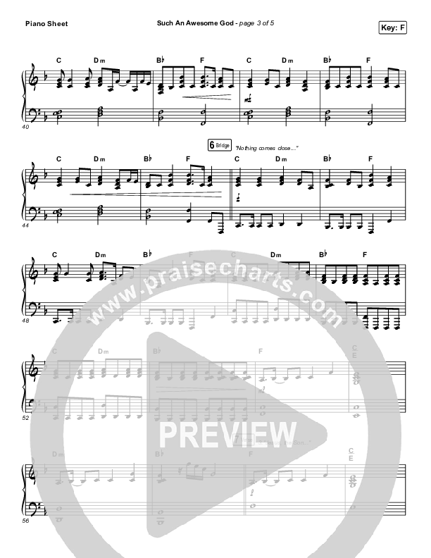 Such An Awesome God Piano Sheet (Maverick City Music)