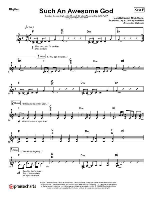 Such An Awesome God Rhythm Chart (Maverick City Music)