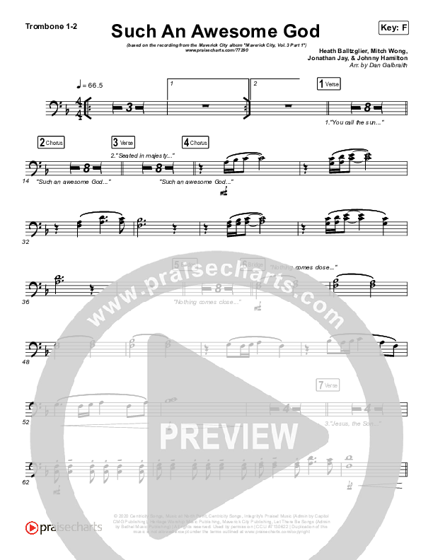 Such An Awesome God Trombone 1/2 (Maverick City Music)