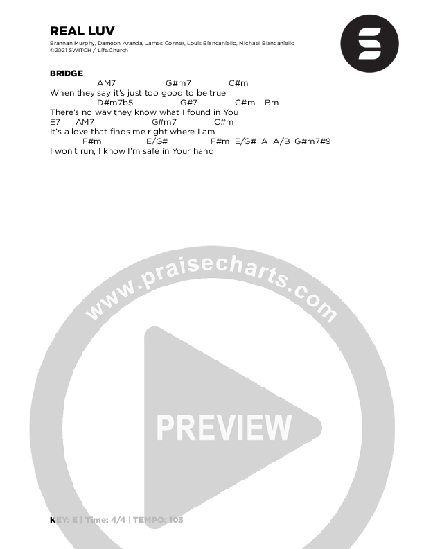 Real Luv Chord Chart (Switch)