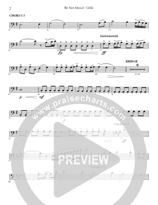 Be Not Afraid (Choral Anthem SATB) Cello (Prestonwood Worship / Prestonwood Choir / Arr. Jonathan Walker)