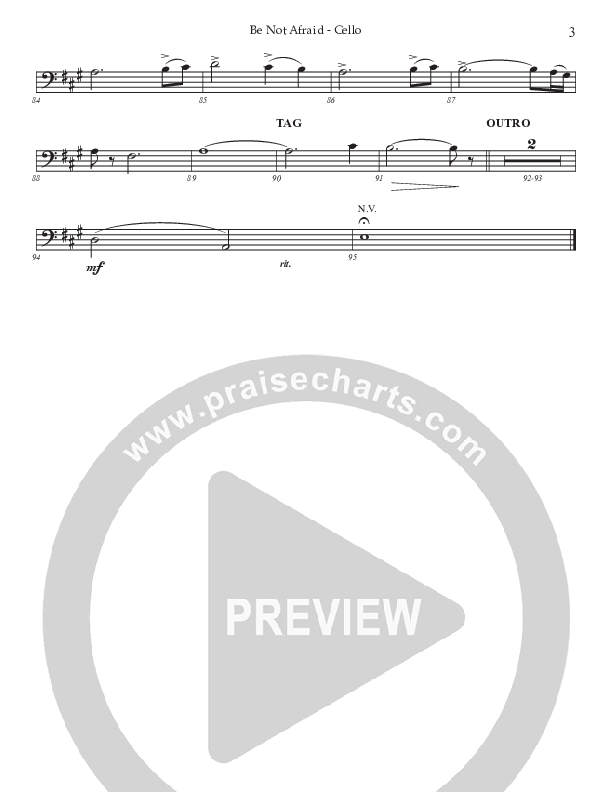 Be Not Afraid (Choral Anthem SATB) Cello (Prestonwood Worship / Prestonwood Choir / Arr. Jonathan Walker)