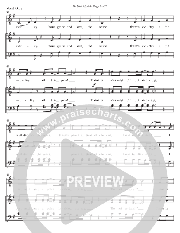 Be Not Afraid (Choral Anthem SATB) Choir Sheet CH (Prestonwood Worship / Prestonwood Choir / Arr. Jonathan Walker)