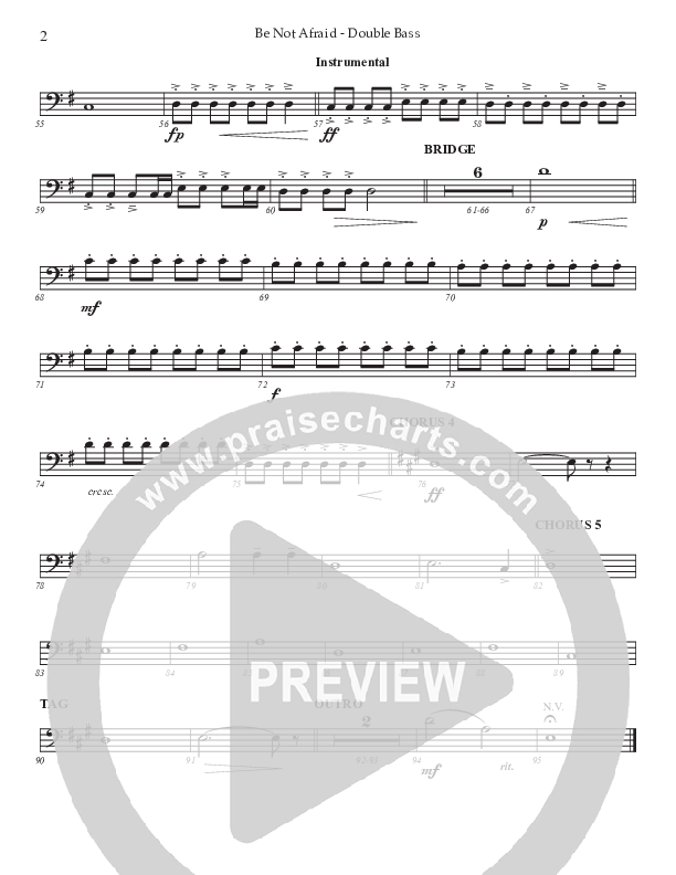 Be Not Afraid (Choral Anthem SATB) Double Bass (Prestonwood Worship / Prestonwood Choir / Arr. Jonathan Walker)